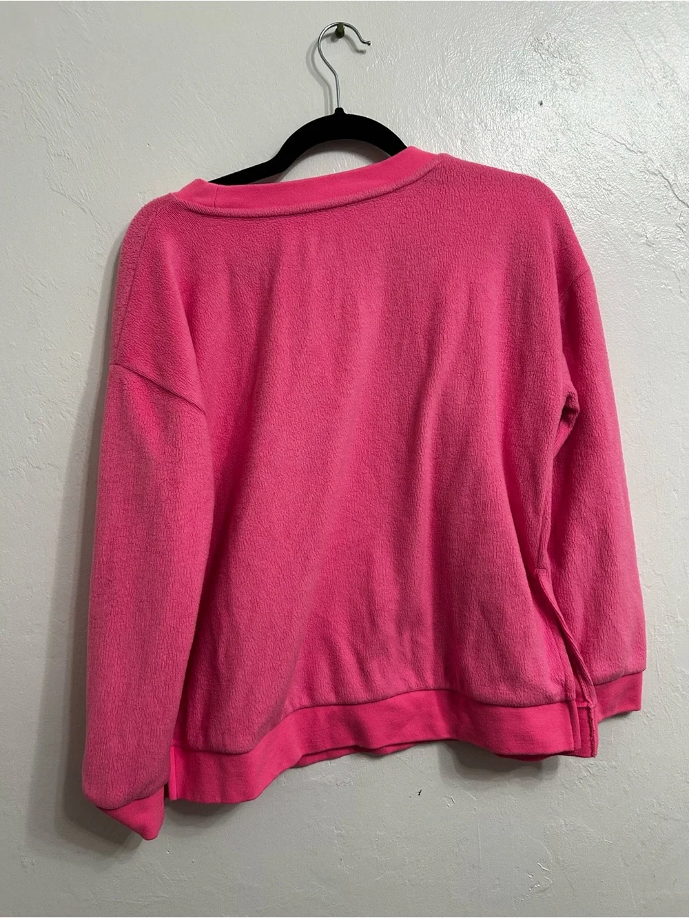Justice Hot Pink Fleece Crewneck with Glitter Logo